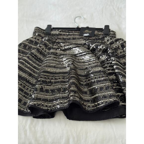 Muse by Marchesa Sequin Metallic Skirt Black Gold A-Line Cocktail NWT Size 10 - Picture 3 of 7